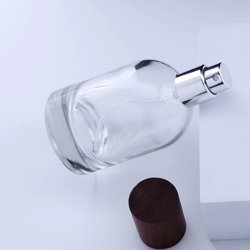 3 ピース/ロット 30 ミリリットル 50 ミリリットル空のラウンドクリアフレグランスガラス香水瓶、キャップ付き香水スプレーガラスボトル