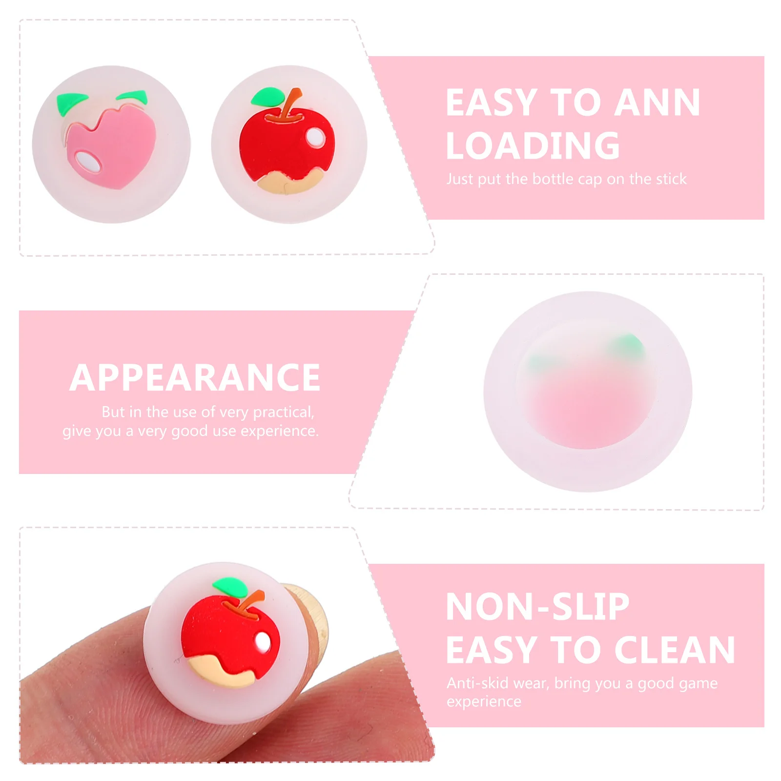 

4Pcs Silicone Fruit Design Joystick Caps Thumb Stick Cover Anti-Skid Durable Protective Grip Button Caps for Game Machine