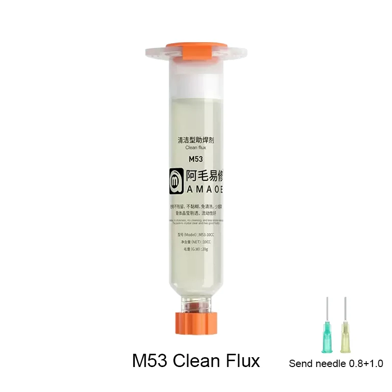 AMAOE M53 10CC Cleaning Free Soldering Flux for Mobile Phone Electronics Parts Maintenance No Residue PCB Cleaning Welding Paste