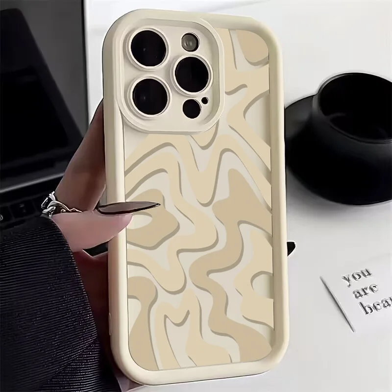 

Striped Pattern Phone Case For iPhone 16 Pro Max 15 14 13 12 11 XS X XR 7 8 16 Plus SE 2022 Shockproof Matte Soft Silicone Cover