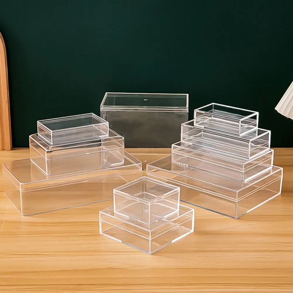 New Multi Size Storage Box High Transparency Acrylic Transparent Box Plastic Mini Home Container Home