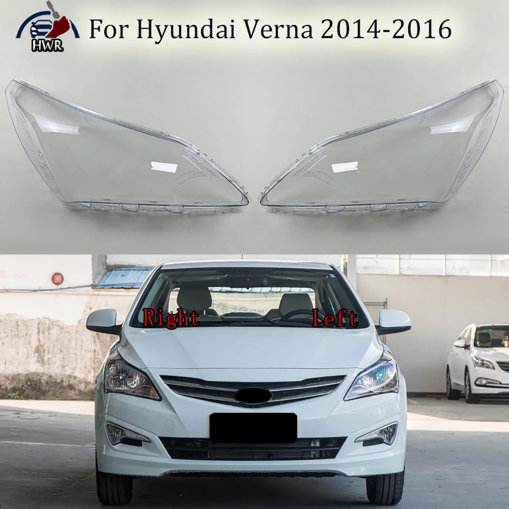 

Front Headlight Cover Transparent Shade Lampshade Headlamp Shell Lens Plexiglass For Hyundai Verna 2014 2015 2016 Halogen