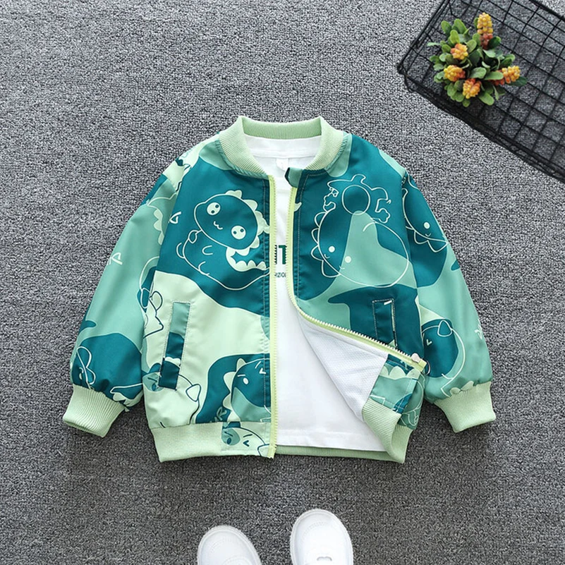 Spring and Autumn 2024 Girls and Children's Leisure Graffiti Long sleeved Standing Neck Zipper Coat Children's Clothing