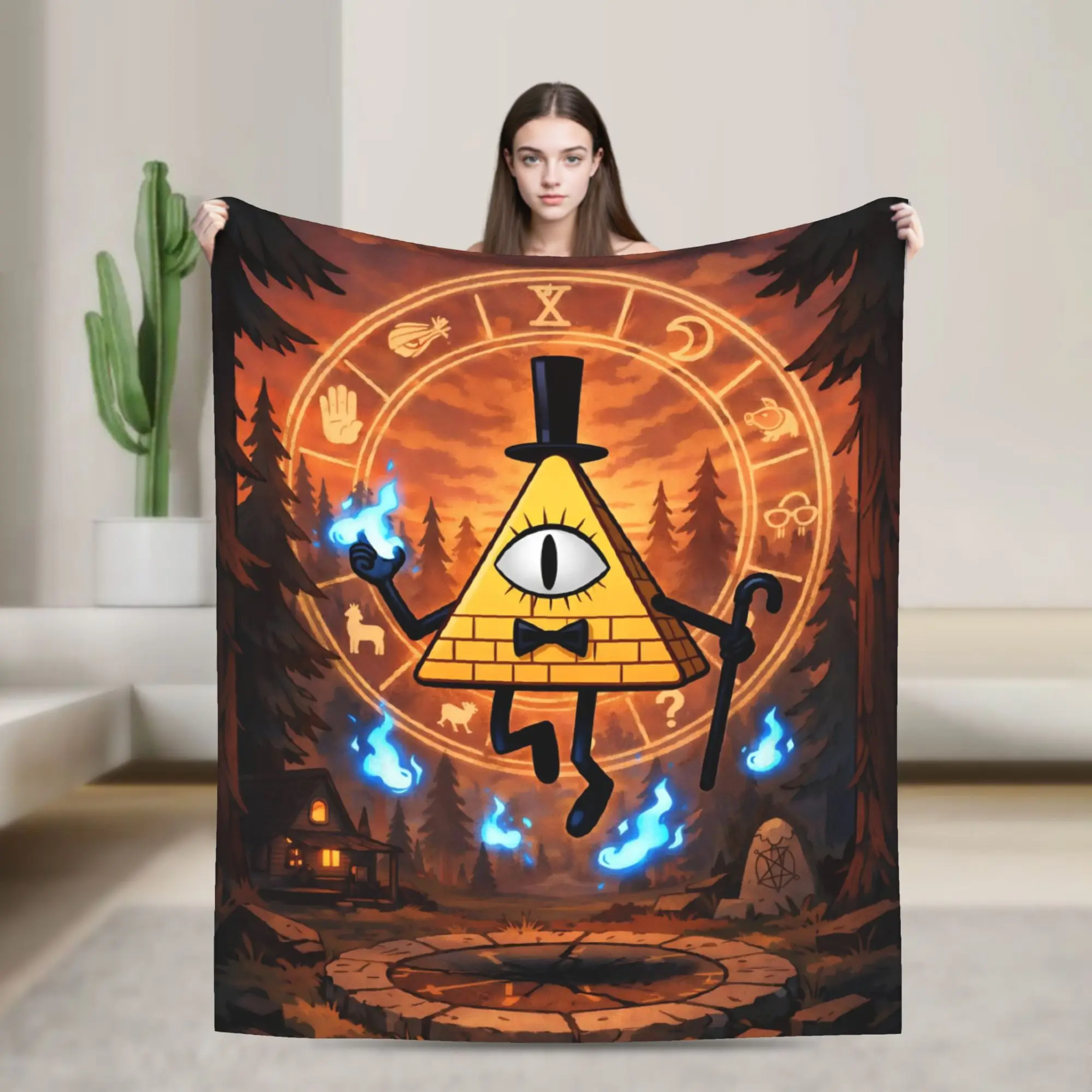 G-Gravity Falls Blanket Multi-size Warm Cozy Fluffy  Throw Blankets for Couch Sofa and Bed