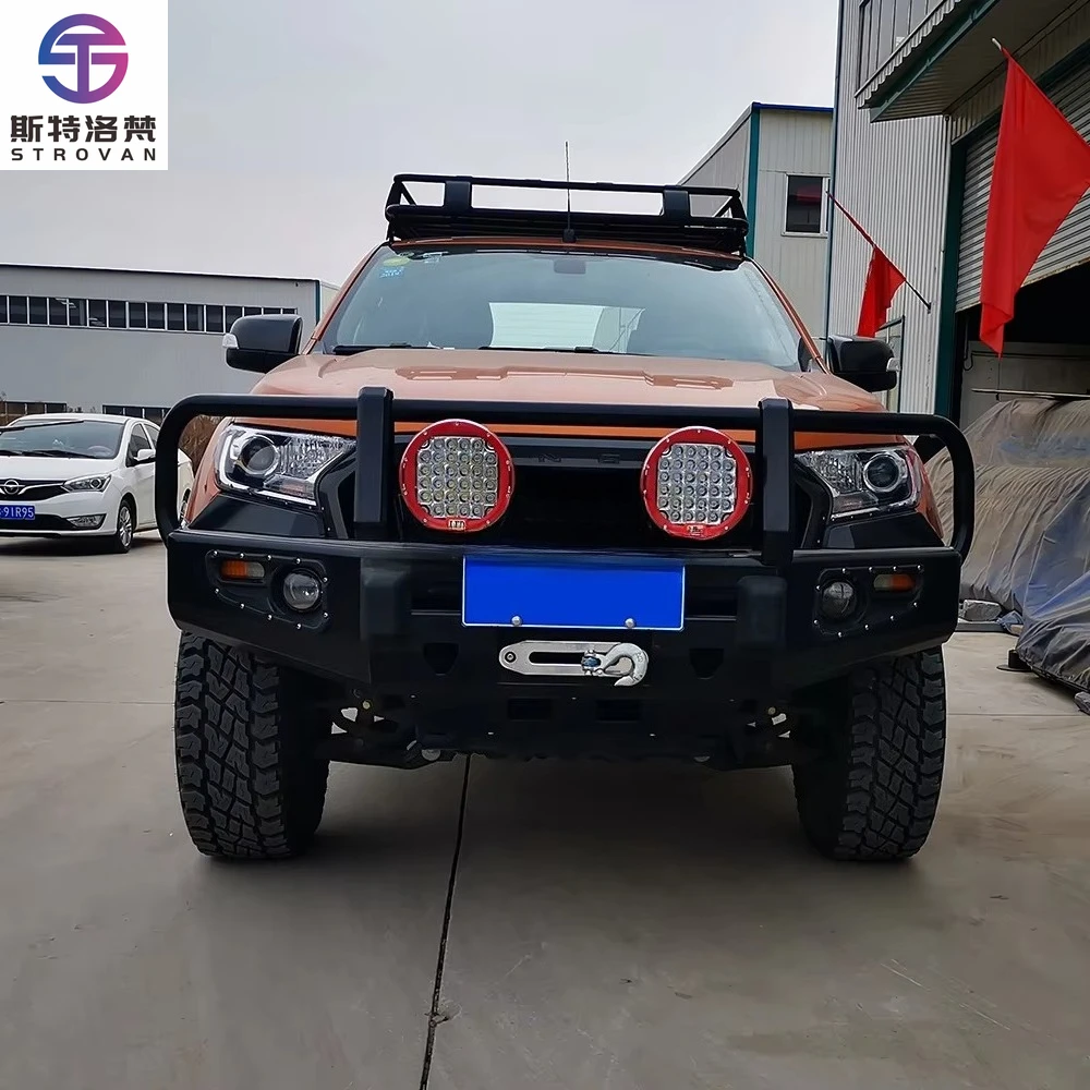 

AQTA Ranger T7 4x4 Offroad Bumper Steel Heavy Duty Front Winch Bumper Set Bull bar with Led Lights