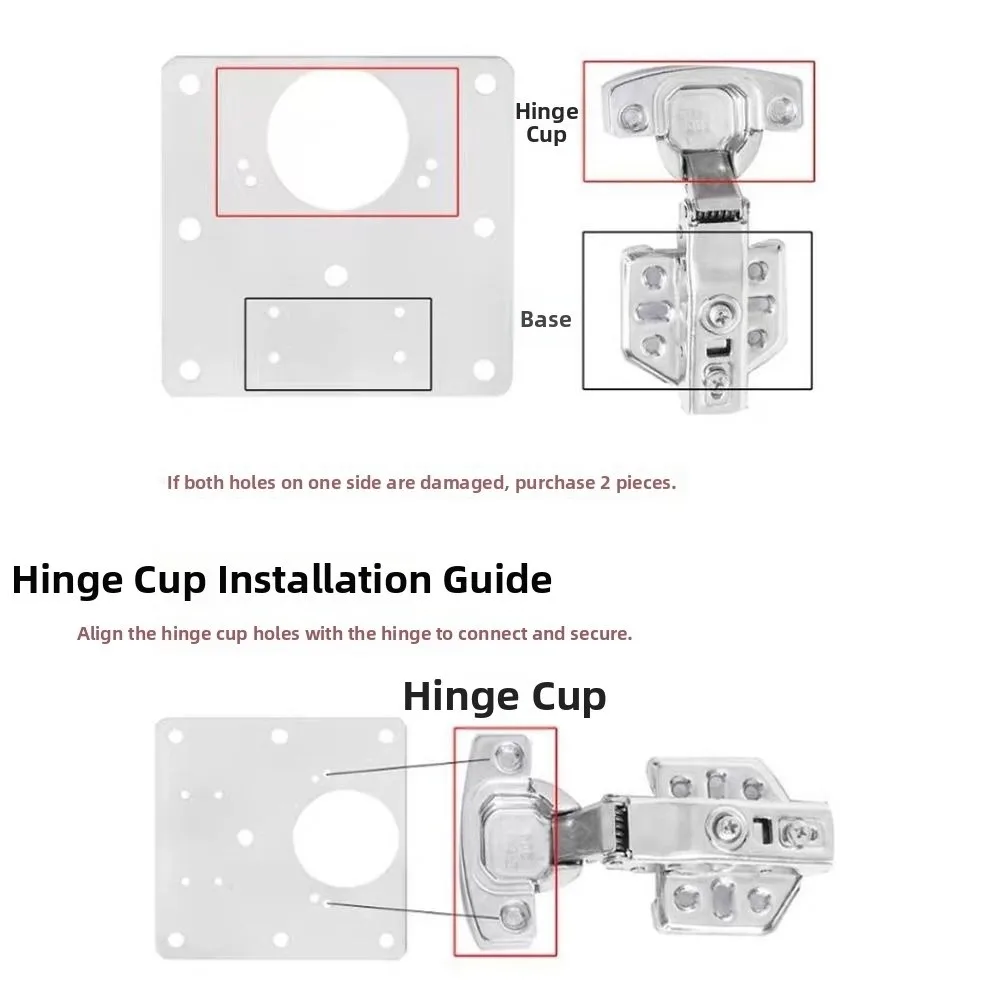 Stainless Steel Cabinet Hinge Repair Plate With Holes Thickened Flat Fixing Bracket Cupboard Door Hinge Mounting Plate