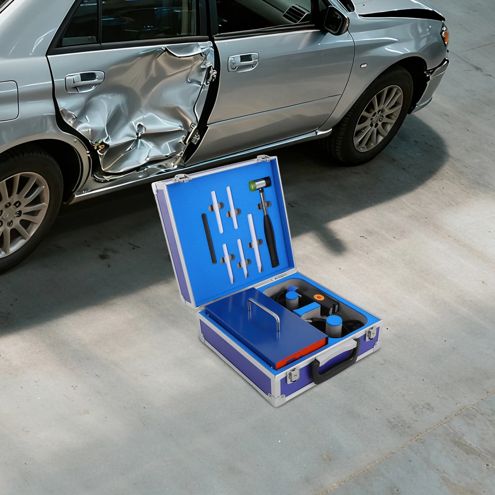 110V Electromagnetic Induction Dent Repair Tool 1.38Kw Digital Display with Suitcase for Auto Repair Shop Home Use