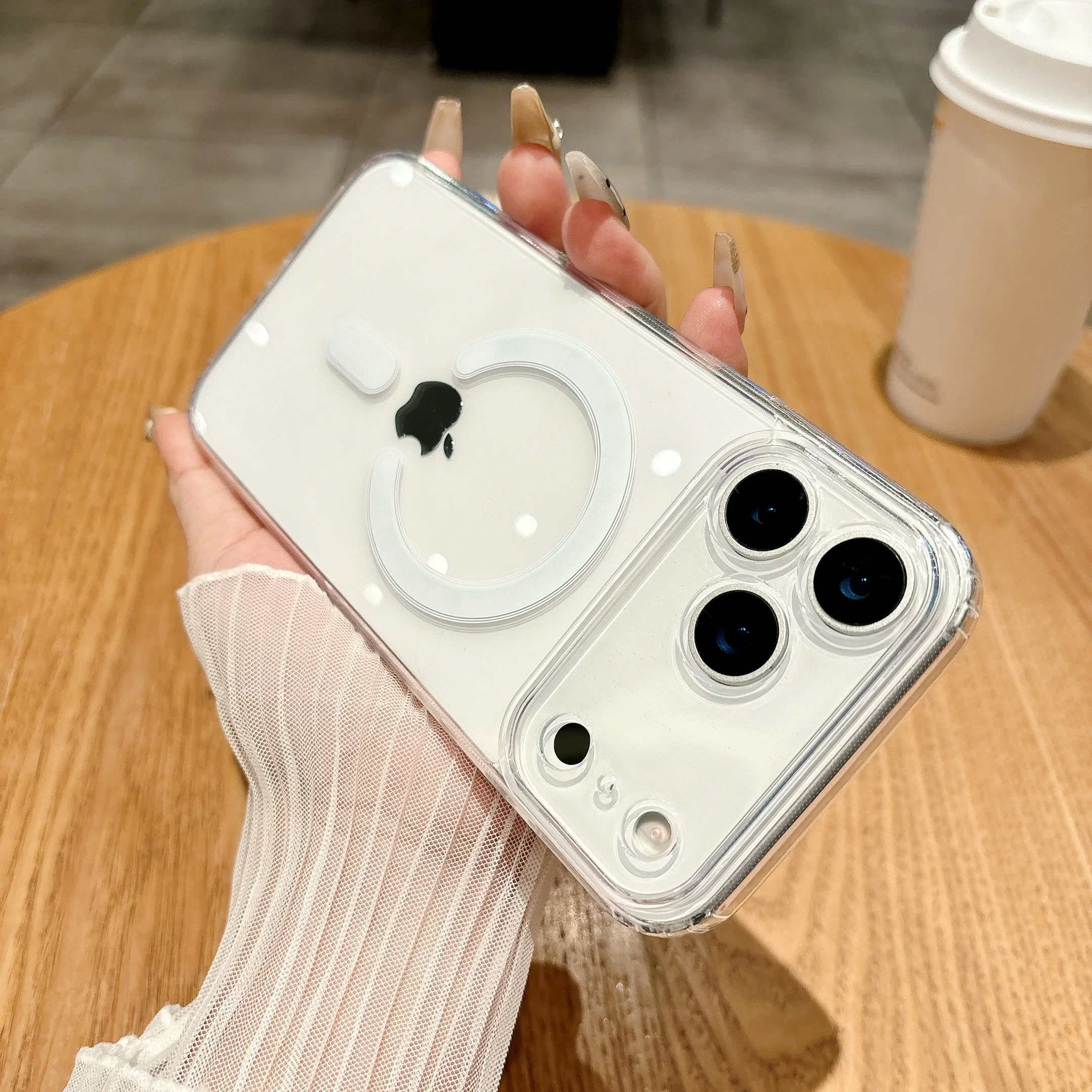 Precisie Gat Transparante Magnetische Telefoon Case voor Apple IPhone 17 Air 16 15 14 13 12 11 X XS XR Pro Max Clear Hard Cover