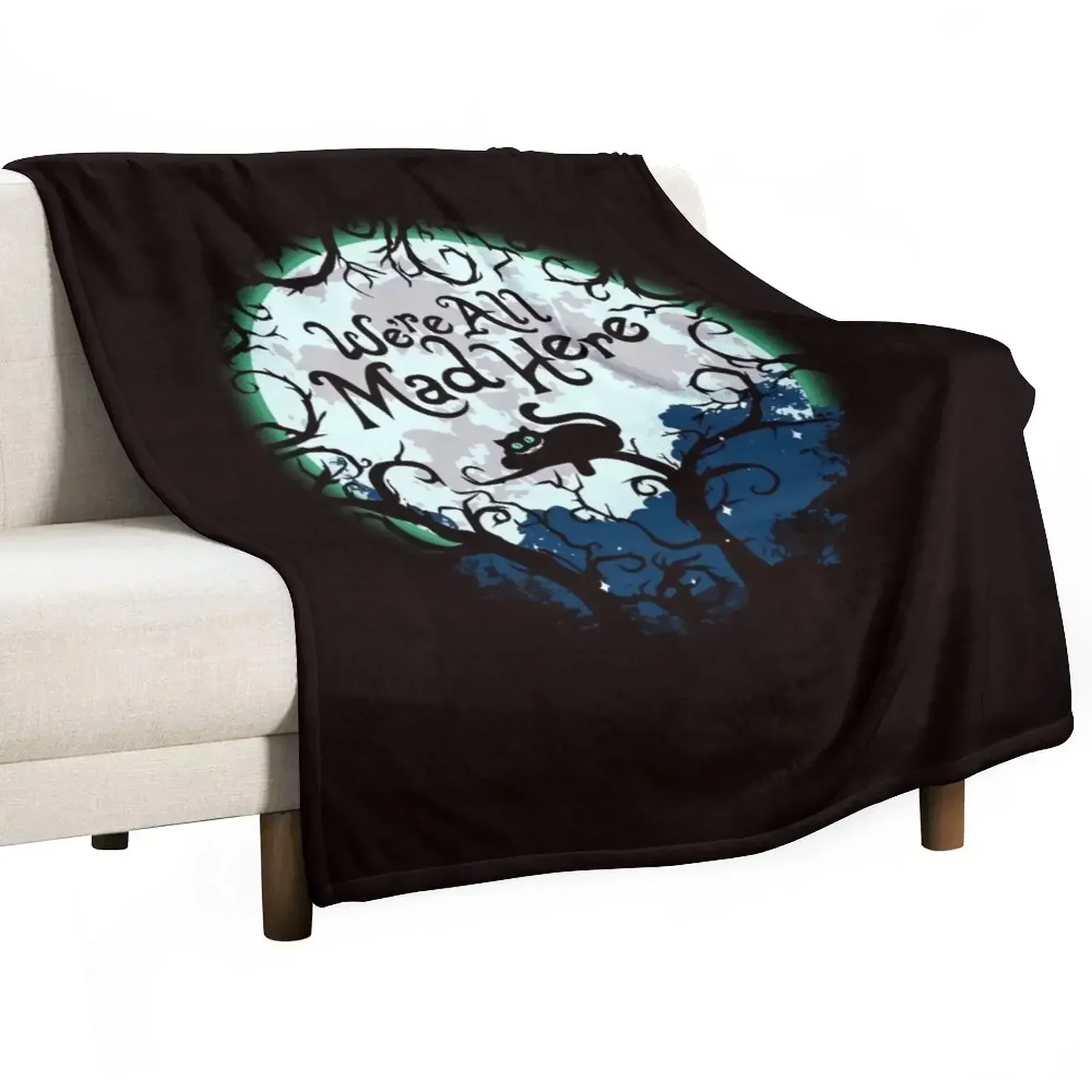 

New We're All Mad Here. Throw Blanket Flannels Summer Beddings Kid'S Blankets