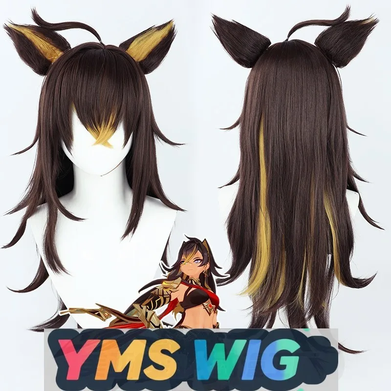 

【YMS WIG】Genshin Impact Sumeru Позолоченный парик для косплея Traveling Corps Dishiya с многослойными обратными завитыми ушками