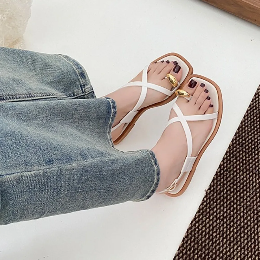 

Casual Anti Slip Flat Sandals Women Anti Odor PU Slides Slippers Shoes Clip Toe Footwear Platform Flip Flops Women
