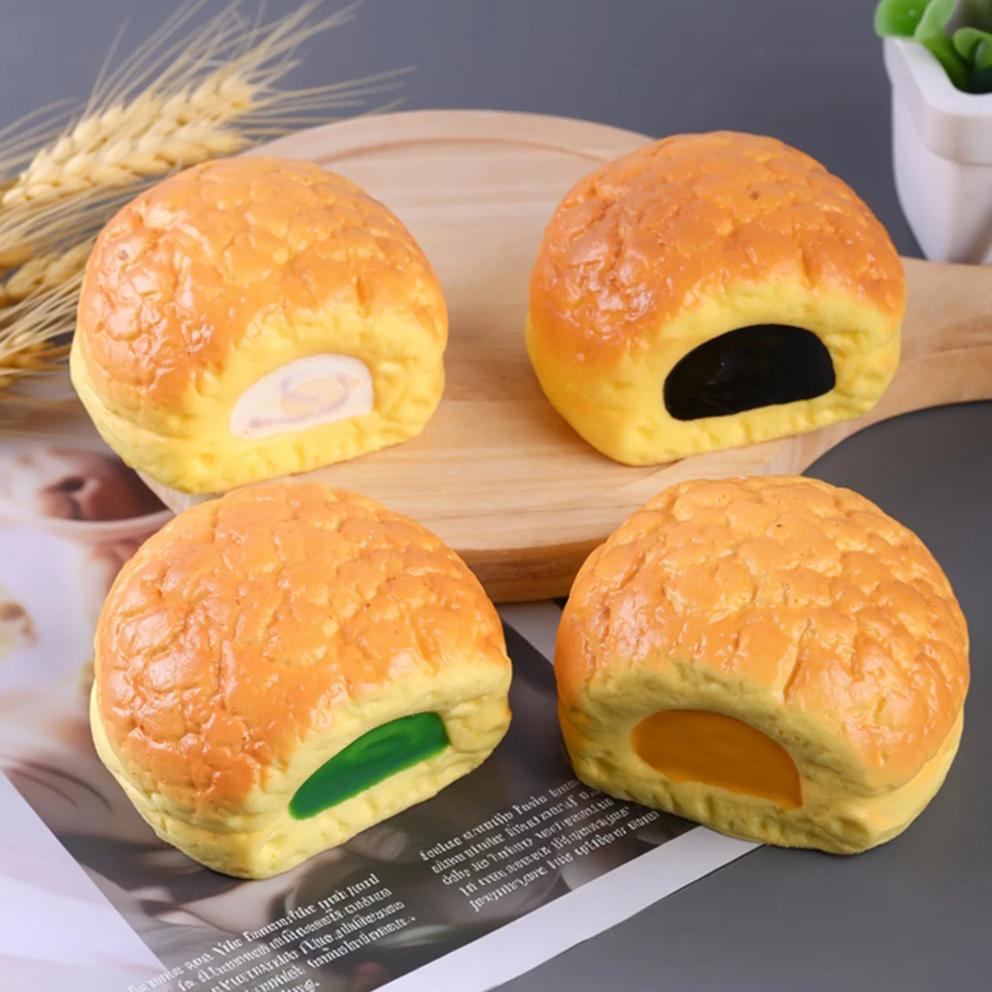 

Slow Rebound Puff Bread Cake Dessert Model Props, Squishy Stress Relief Toys, Fruit Decorative Toys