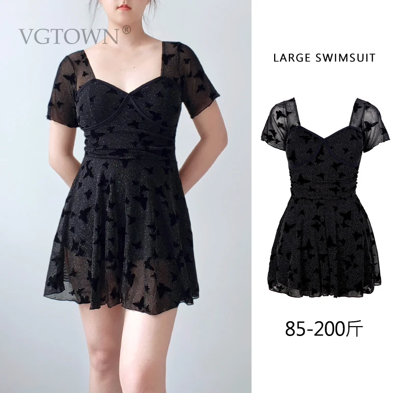 2026 New Plus Size L-8XL  Swimwear Women One Piece Solid Hollow Out Swimsuit Dress Bathers Bathing Swimming Suit Beachwear