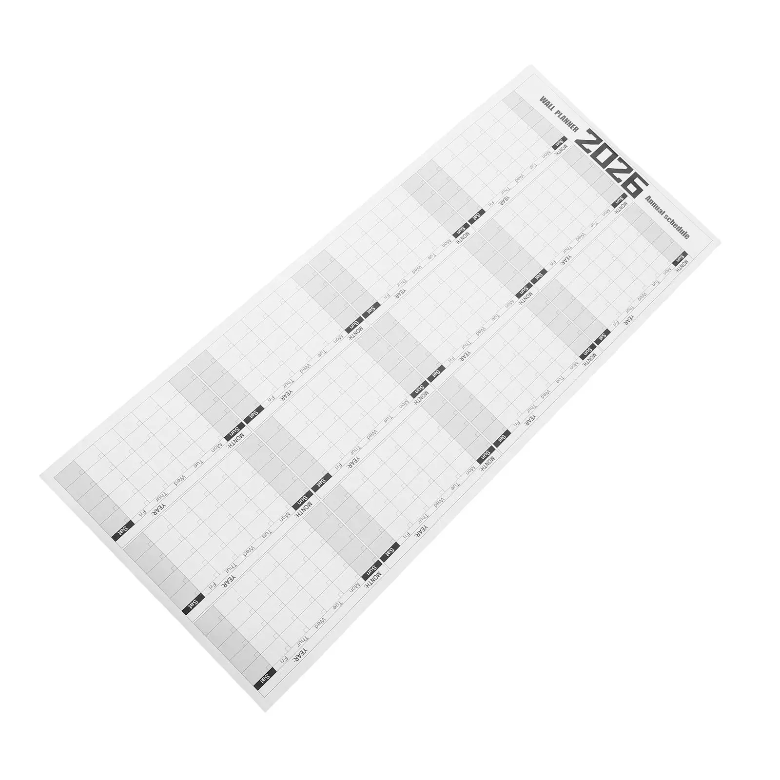 Large Reusable Dry Erase Wall Calendar 100x42cm Undated 12-Month Whiteboard Monthly Planner for Office