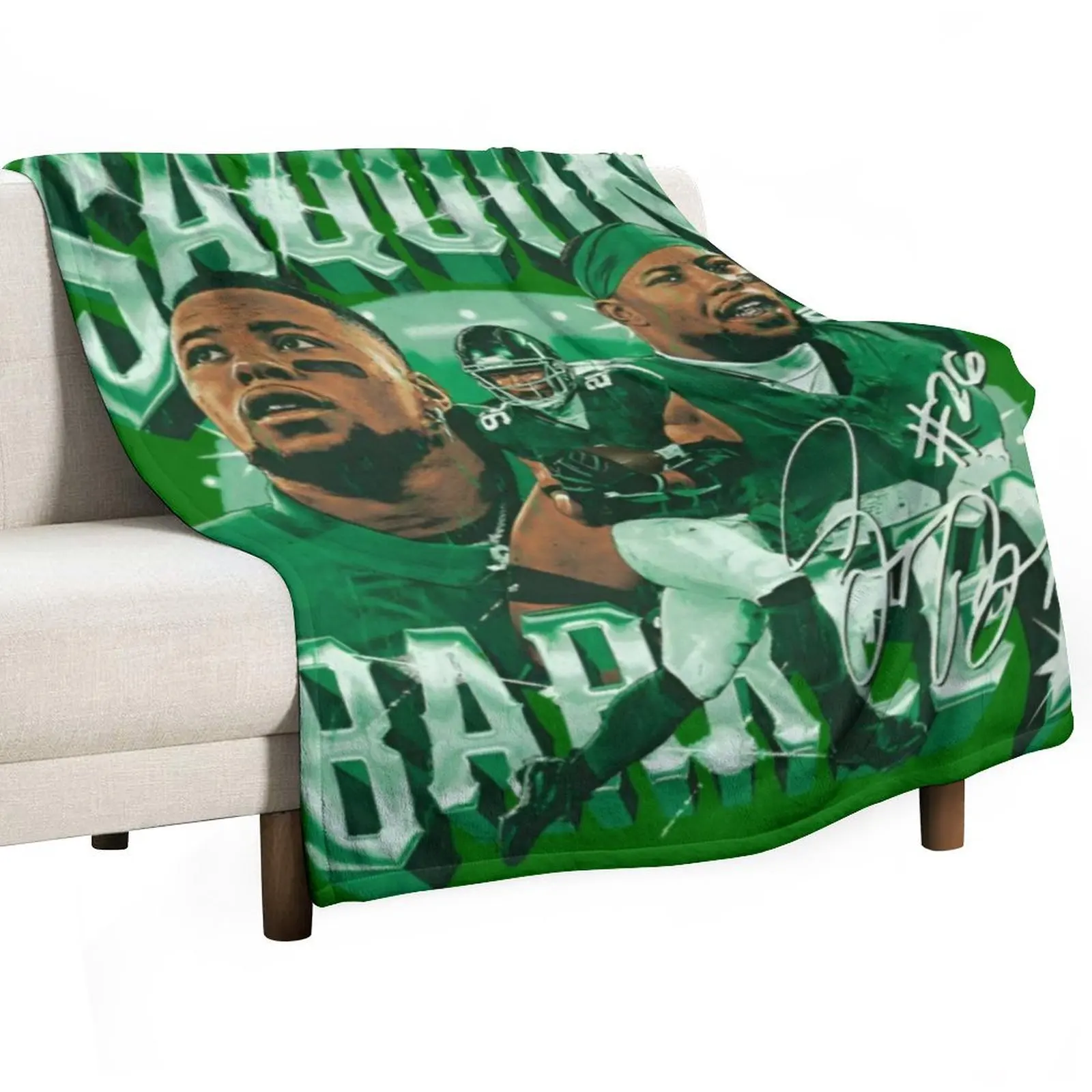 

Saquon Barkley Throw Blanket Lightweight Cozy Blanket for Bed Sofa