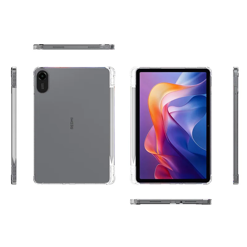 مع حامل القلم الرصاص حافظة لجهاز XIAOMI Redmi Pad 2 HD حافظة شفافة لـ MI Redmi Pad 2 2025 11 بوصة وسادة هوائية مقاومة للصدمات Funda
