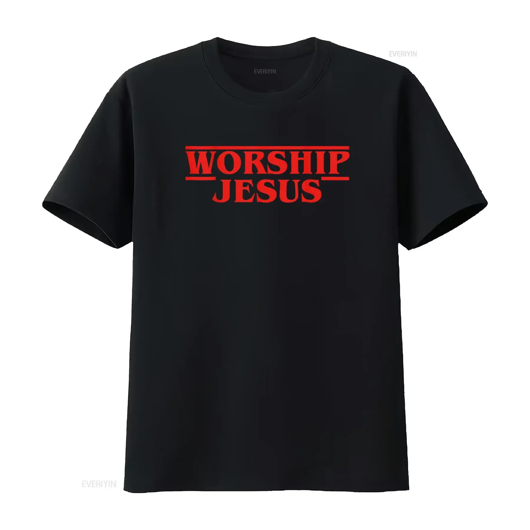 

Mens Jesus T Shirt Worship White 4X Large vintage Washed Casual Unisex Top For Everyday Wear streetwear Breathable Soft fashion