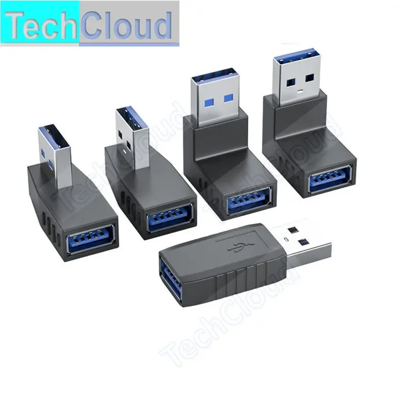 90 graus esquerda direita angular usb 3.0 um macho para fêmea adaptador conector atacado para computador portátil