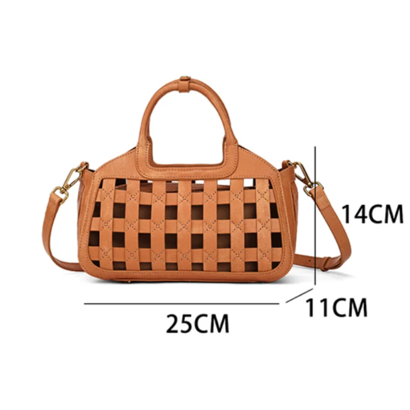 Ausgehöhlte, offene Umhängetasche mit passendem Innentaschen-Set, Damen-Handtasche mit Tragegriff, vielseitige, einfarbige Tragetasche für den Arbeitsweg – Detail 1