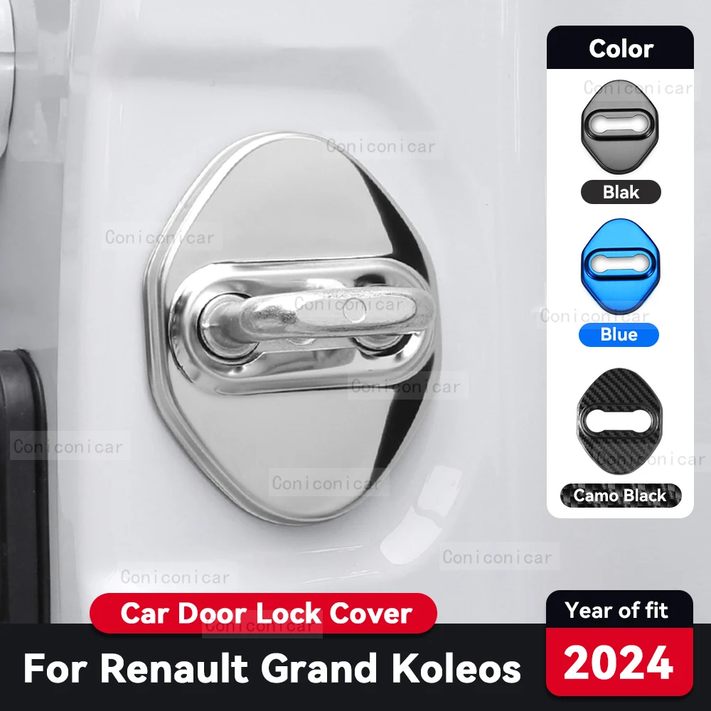 For Renault Grand Koleos 2024 Car Door Lock Protection Cover Stainless Steel Auto Interior Trim Decoration Accessories