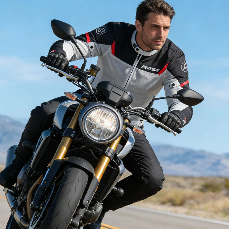 

Anti-Drop Wear Resistant Moto Jacket Men Summer Accessories Breathable Mesh Motorcycle Riding Jacket Outdoor Protective Gear