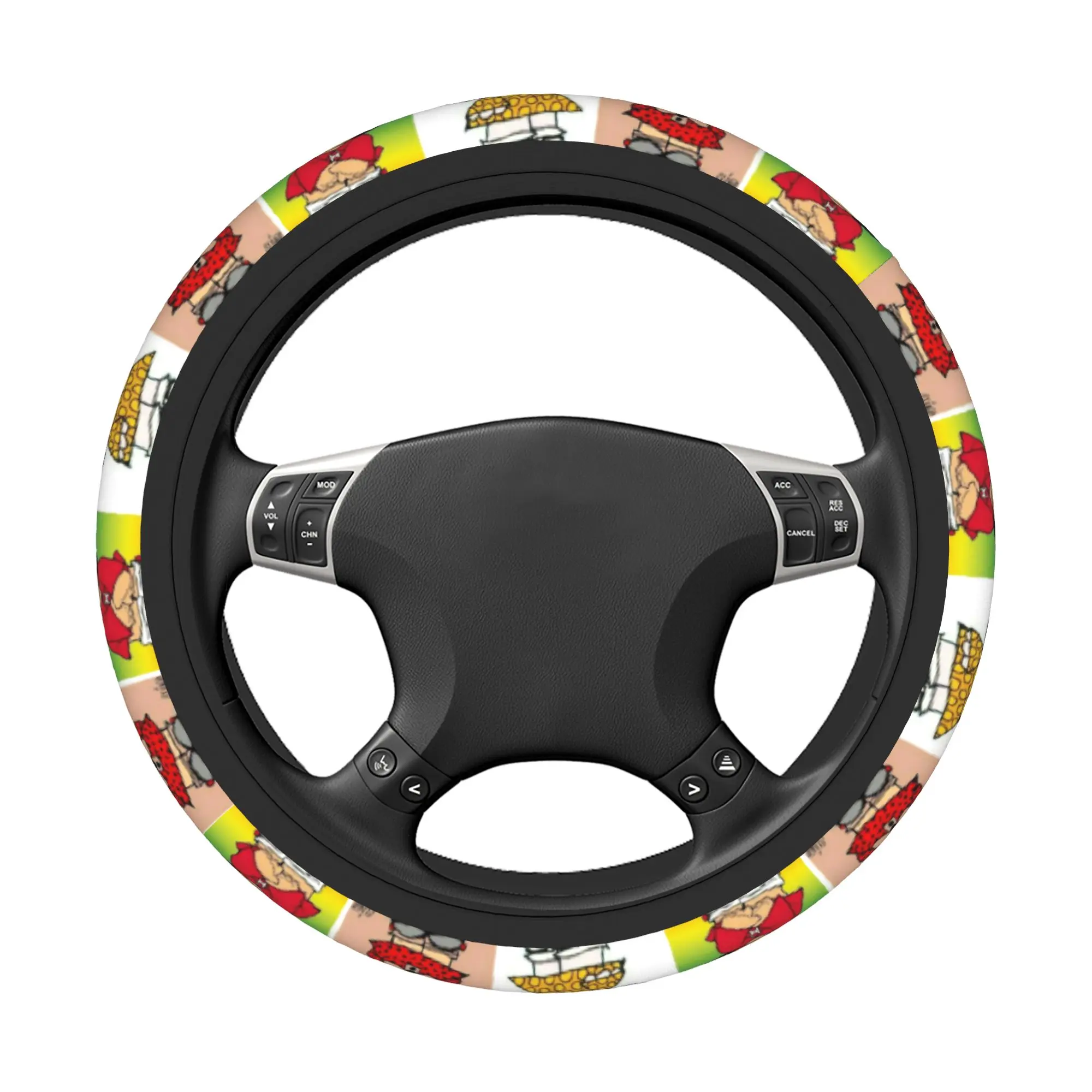 37-38 Car Steering Wheel Covers Mafaldas Anti-slip Braid On The Steering Wheel Cover Car-styling Elastische Car Accessories