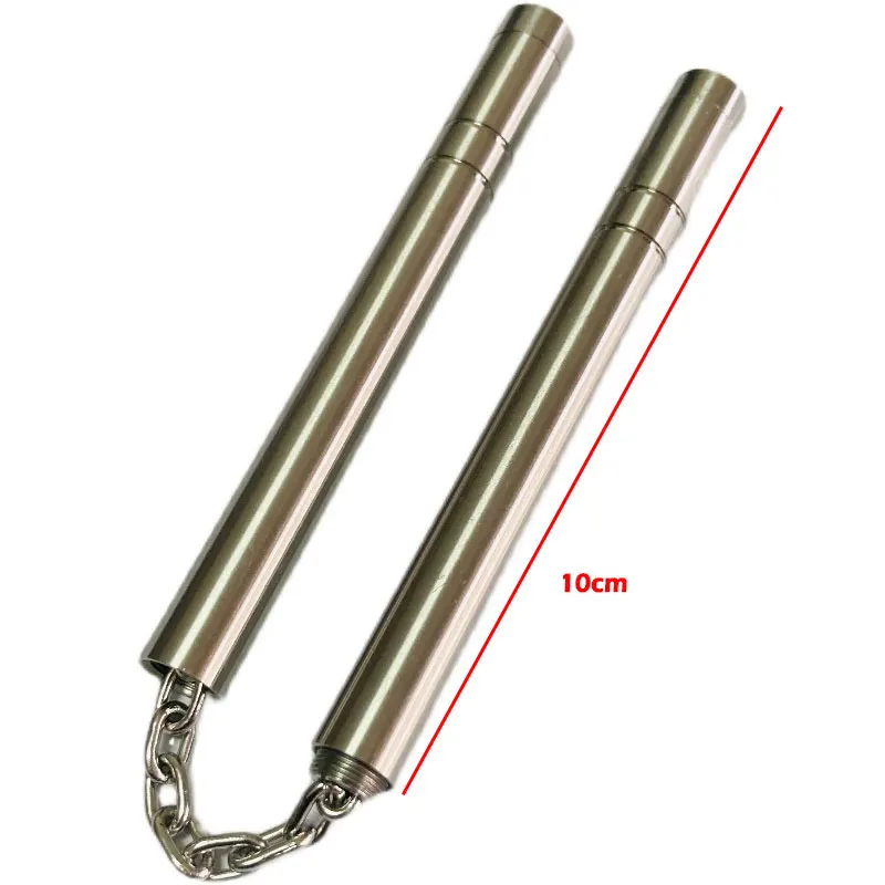 NEW 2 in 1 MINI EDC Pocket Fingertip Nunchaku Decompression Toy outdoor multifunctionStainless Steel anti-stress fidget tools