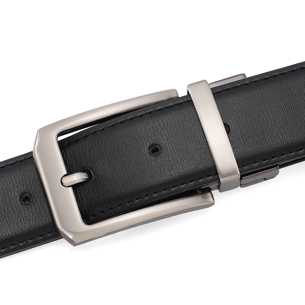 Ceinture en cuir de vachette classique pour hommes, cuir de vachette de luxe pour hommes d'affaires, environnement 3.3 cm, ceinture décontractée pour jeans, livraison directe