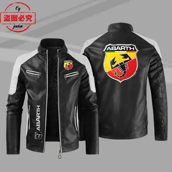 

Куртка из искусственной кожи с логотипом ABARTH, демисезонная, ветрозащитная, мужская, для работы, осенне-зимняя