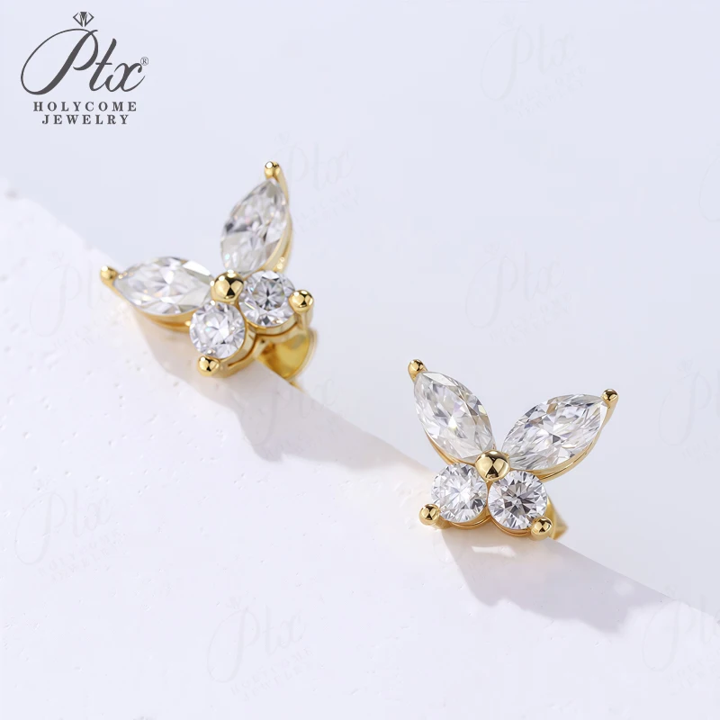 

Butterfly Earrings Moissanite D Color VVS1 Clarity 925 Sterling Silver Non-fading Hypoallergenic Piercing Premium Jewelry Gifts