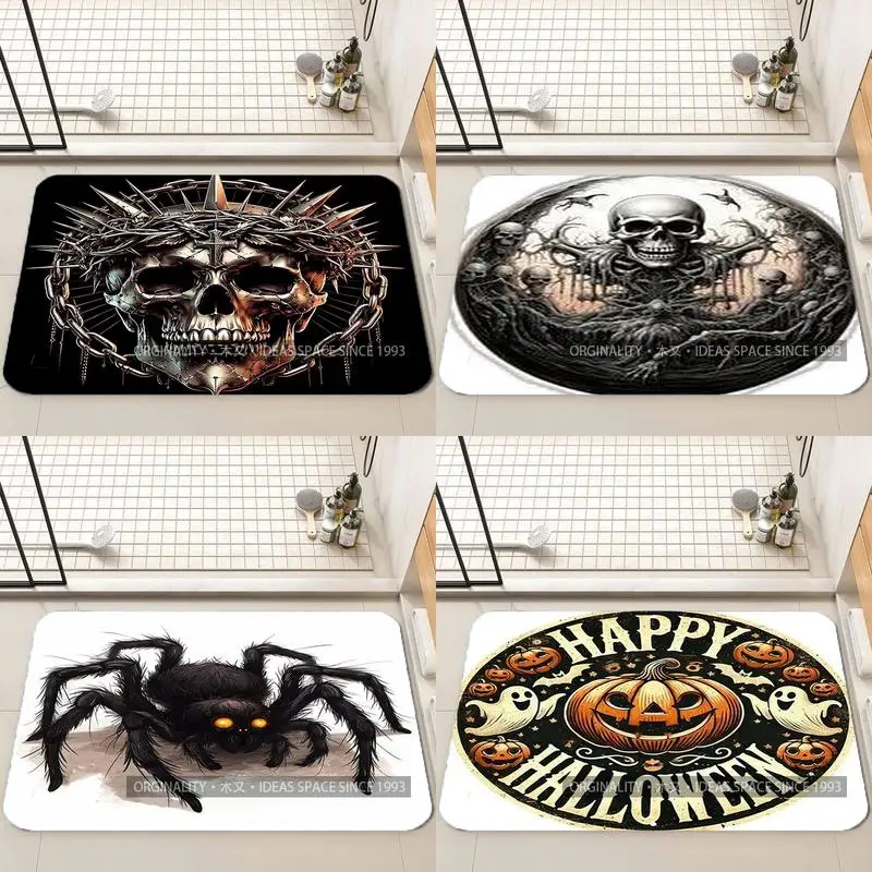 

Metal Skull Pattern Mat Living Room Decoration Home Sofa Non-Slip Carpet Study Bedroom Tatami Children'S Soft Floor Mat