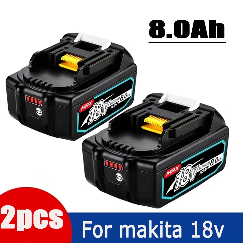 

18V 8Ah Rechargeable Replacement for Makita 18V Battery BL1850 BL1830 BL1860 LXT400 Cordless Drills L50