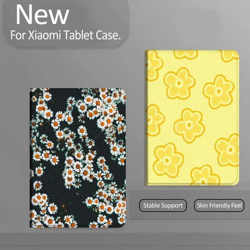 

Yellow Flower Cartoon Pattern Tablet Case For Xiaomi Redmi Mini Pad SE K 2 4 5 6 7 8 2023 2025 11 8.8 11.2 10.1 Pro Gift
