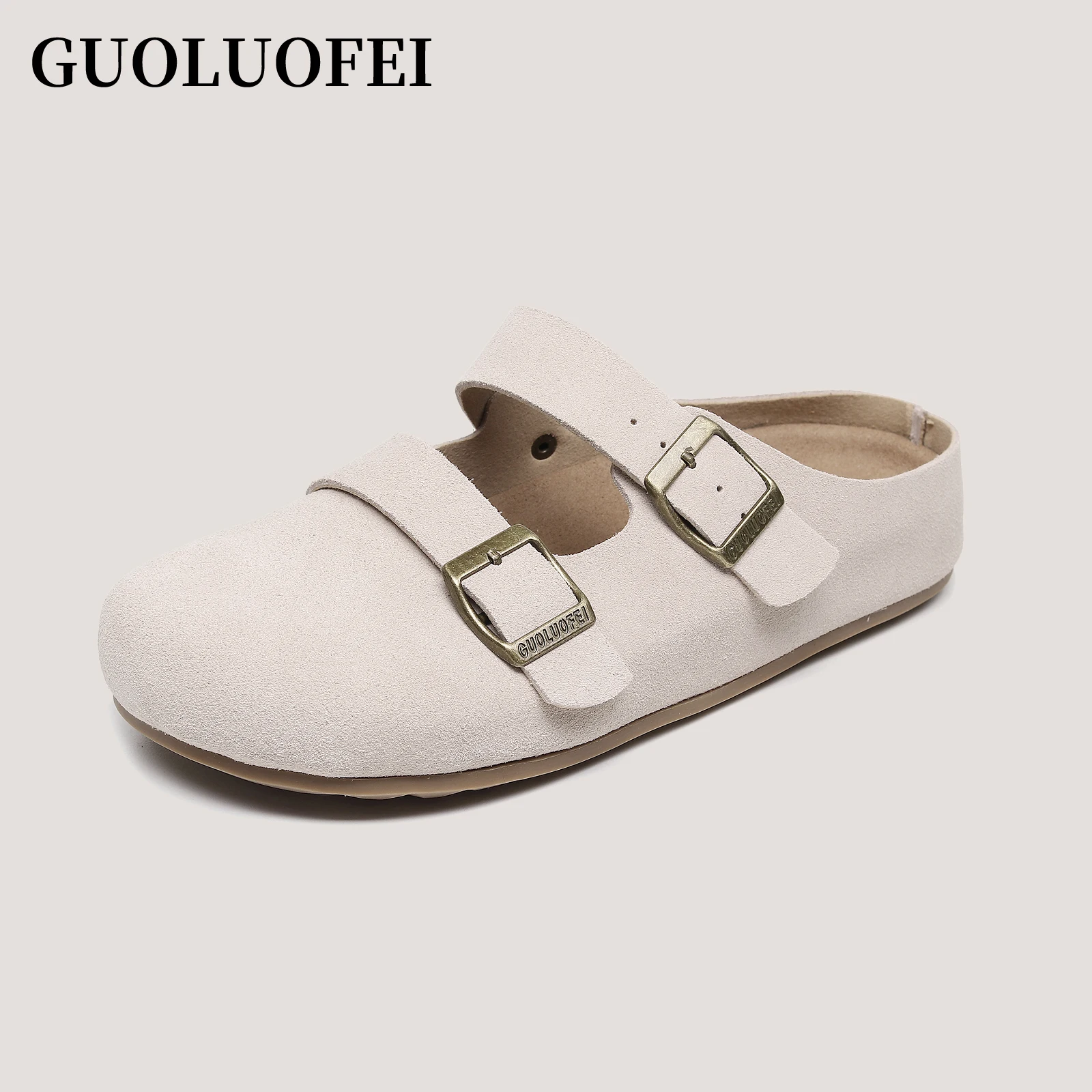 

Cork Footbed Slide Sandal Shoes With Arch Support Summer Outdoor Sandals with 2 Strap Adjustable Buckle for Women