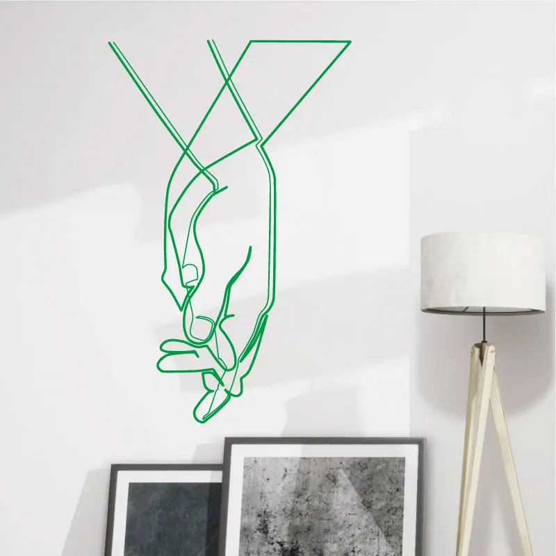 Couple holding hands wall stickers abstract hand posters modern minimalist style bedside bedroom home decoration vinyl decals