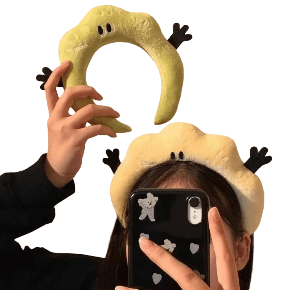 

Забавная пушистая повязка на голову для мытья лица, интересная плюшевая повязка на голову без повреждений волос, удобная повязка для мытья волос