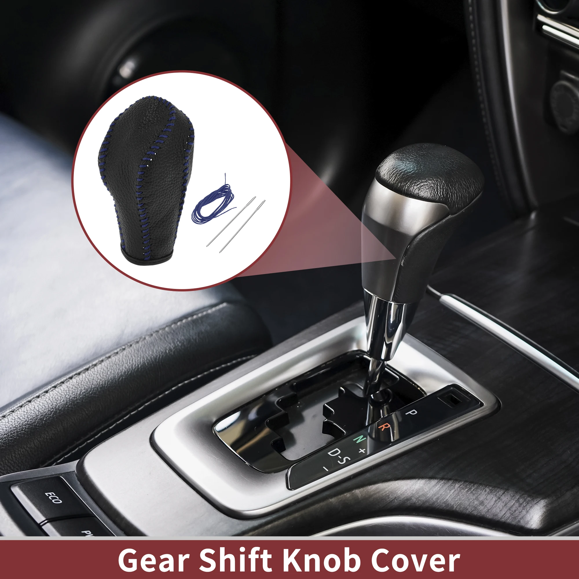 

UXCELL Car Gear Shift Knob Cover for Infiniti FX35 2009-2013 Black Blue