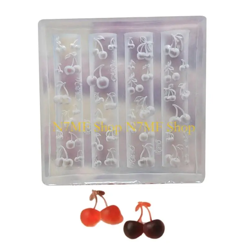 

N7MF Silicone 3D Art Molds Cherry Art Template Molds Silicone Texture for Beauticians and Art Learner