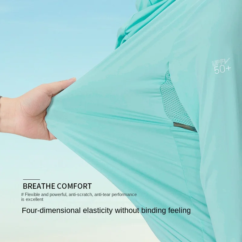 ملابس صيفية خفيفة الوزن للحماية من الشمس للرجال والنساء مع حماية من الأشعة فوق البنفسجية 50+، وسترة للحماية من أشعة الشمس في الهواء الطلق