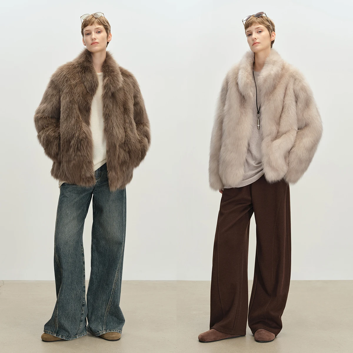 2026 New Women Stand Collar Faux Fur Mid Jacket Hidden Placket Long Sleeve Oversized Warm Winter Daily Coat