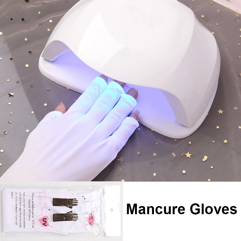 Guantes de protección UV para uñas, 2 piezas, lámpara Led a prueba de radiación, protección de manos, lámpara de luz UV, secador de manicura,