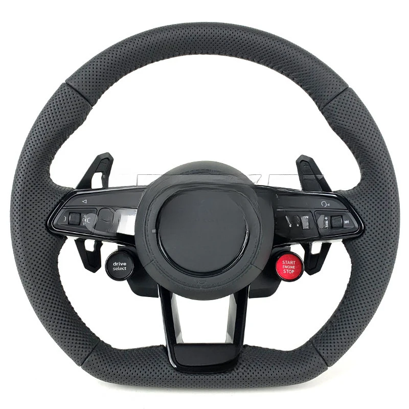 

Fengxuan For Audi A6 A4 S3 RS3 RS4 RS5 Modified R8 Extended Paddle Shifters Carbon Fiber Leather Steering Wheel