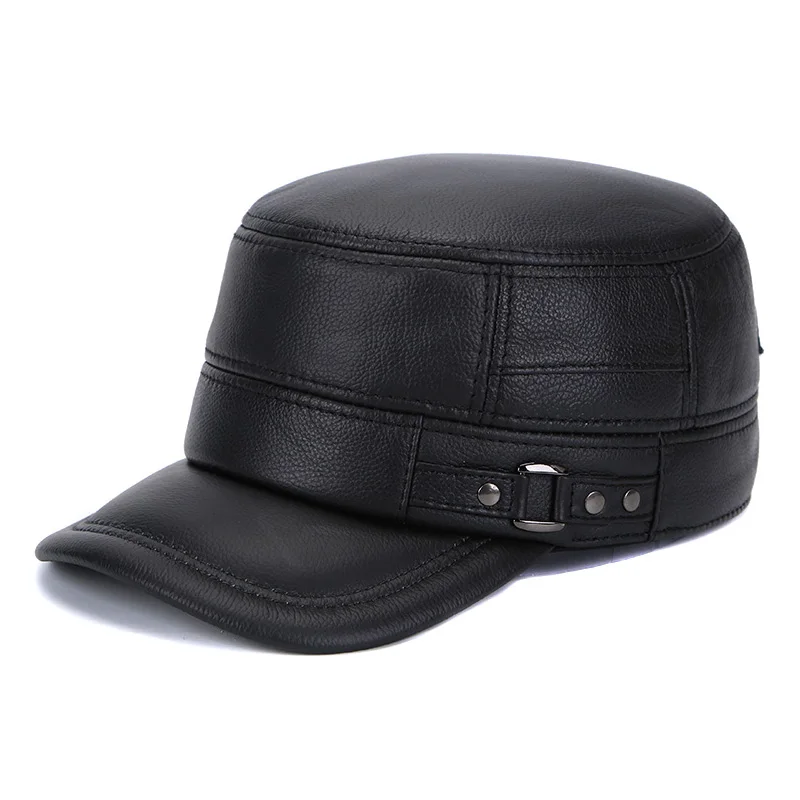 men\'s real leather baseball cap hat fashion new style soft leather beret belt trucker caps Crocodile Grain