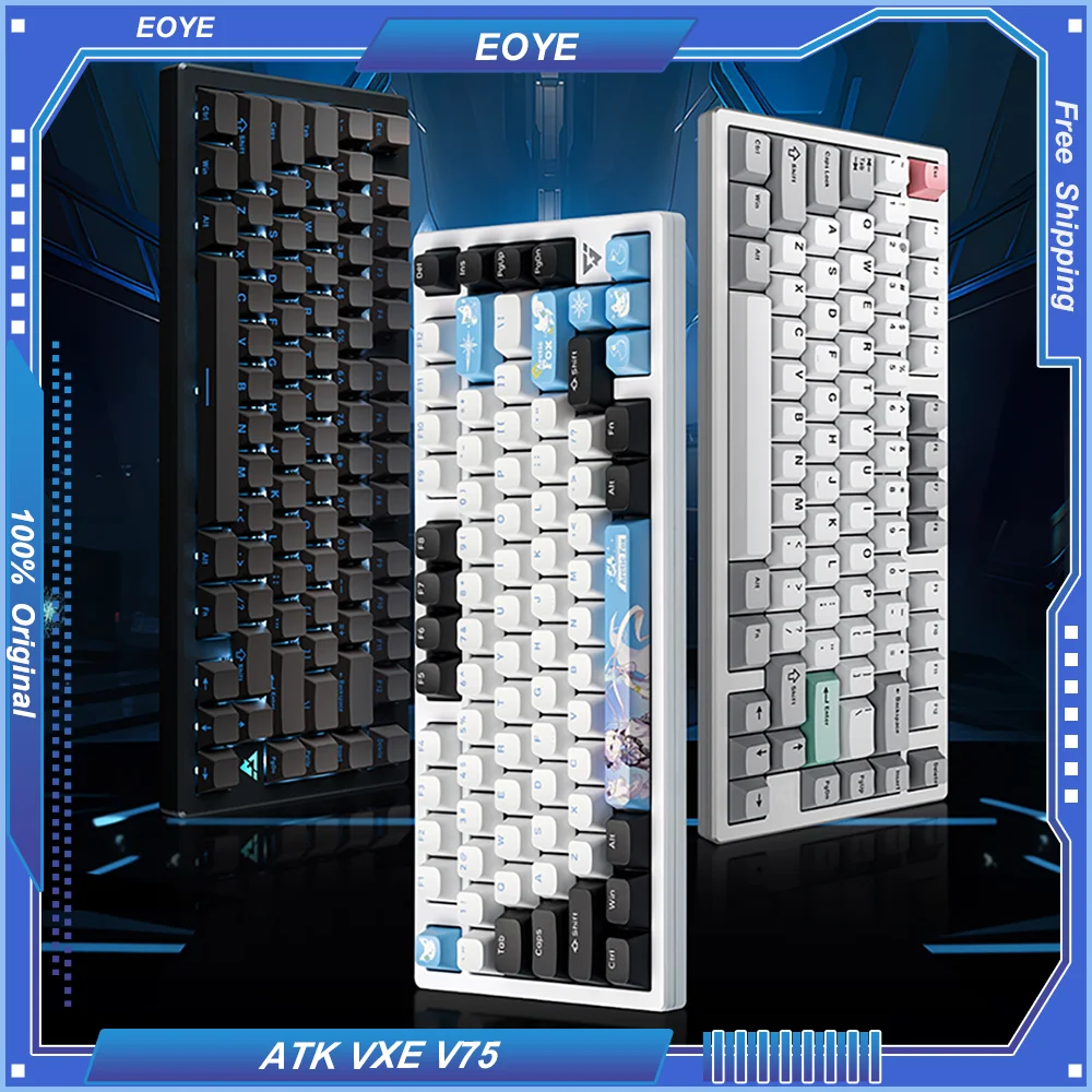 

ATK VXE V75X Gaming Mechanical Keyboard 75% Layout Game Gas Tri-mode Customized Hot Swap ARGB 80 Keys CNC Aluminum Top Shell DIY