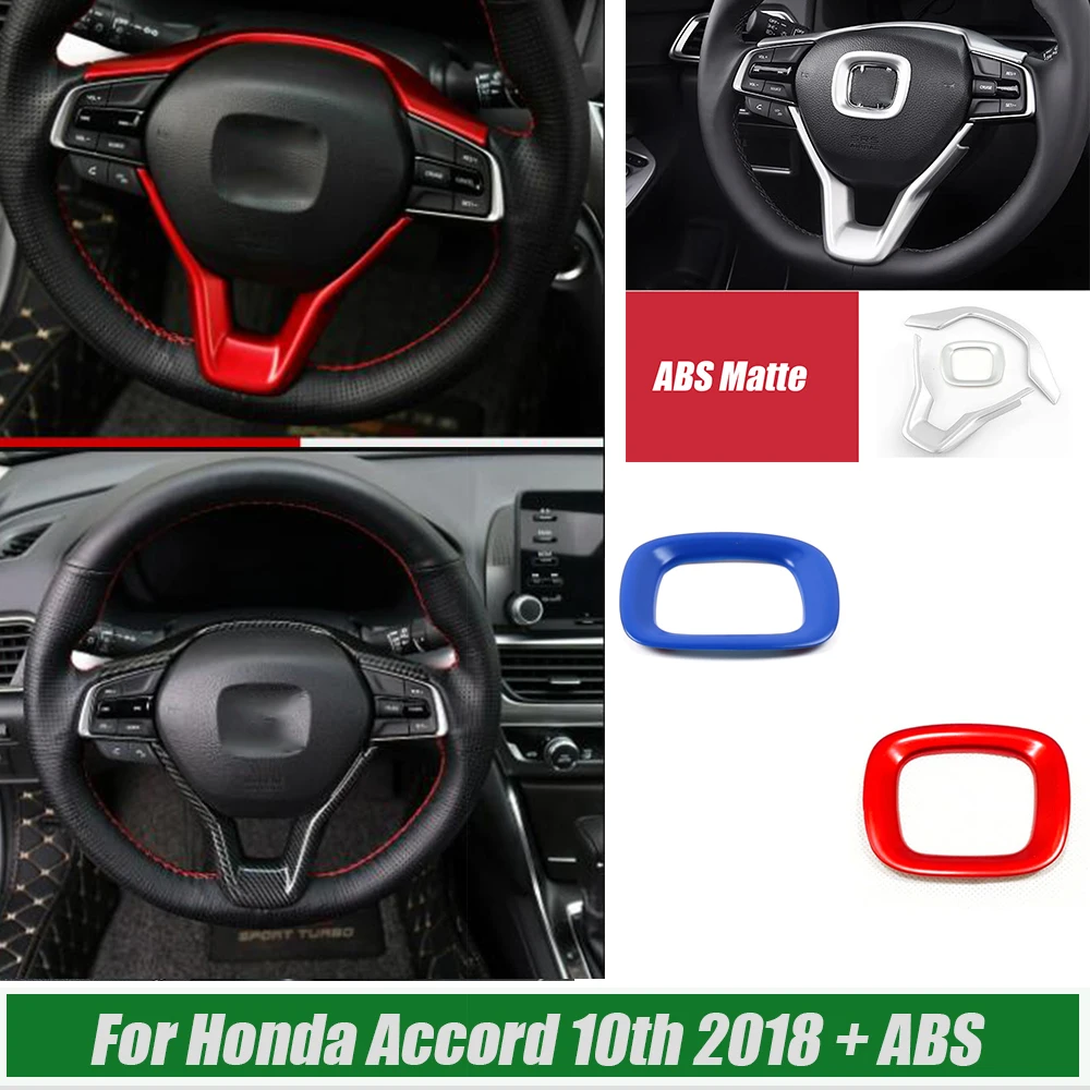 

For Honda Accord 10th 2018 19 20 21 2022 ABS matte/Carbon/red Car Steering Wheel Button frame Cover Trim car styling Accessories