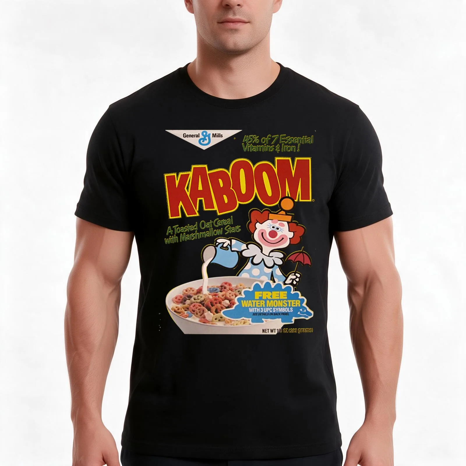 Kaboom Cereal T-Shirt Summer Casual Cotton Tee Oversized Streetwear Tops Vintage Graphic Print Loose Fit Short Sleeve