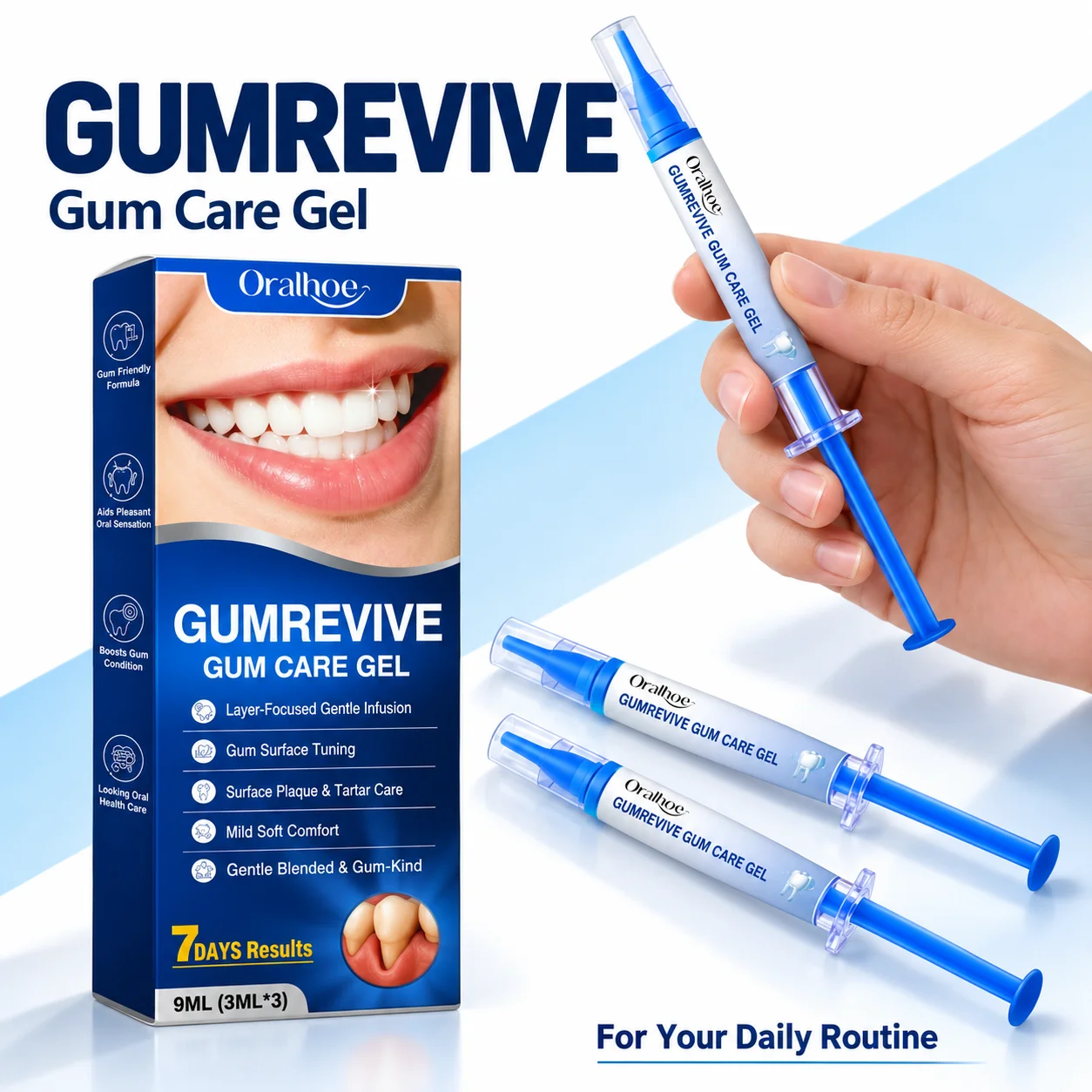 Glycerin Gum Care Gel with Peppermint Extract Mild Formula for Sensitive Teeth and Gums Daily Oral Hygiene and Fresh Breath
