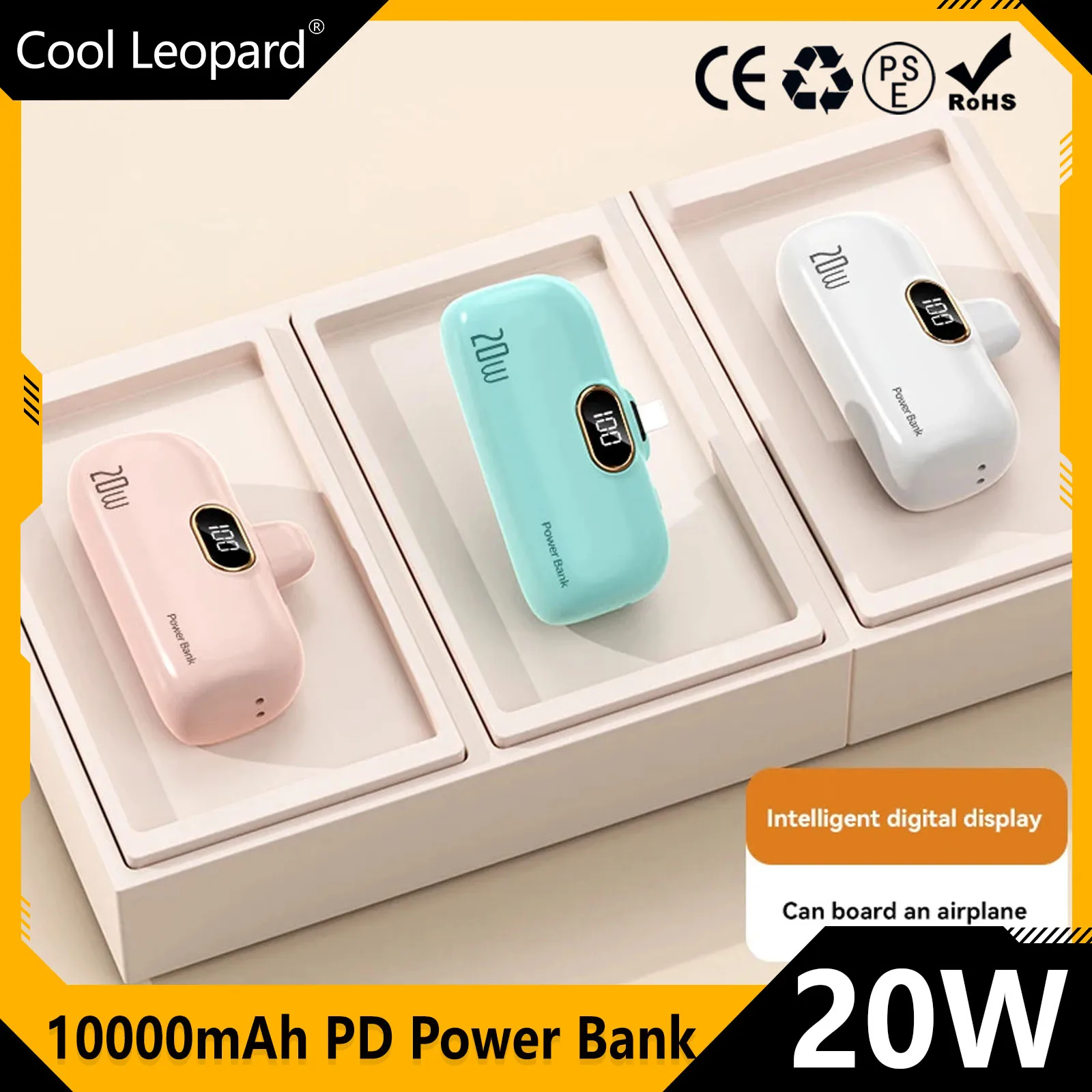 

PD 20W Mini Power Bank 10000mAh PowerBank QC 18W Fast Charging For iPhone Emergency Batterie Externe Portable Charger For Xiaomi