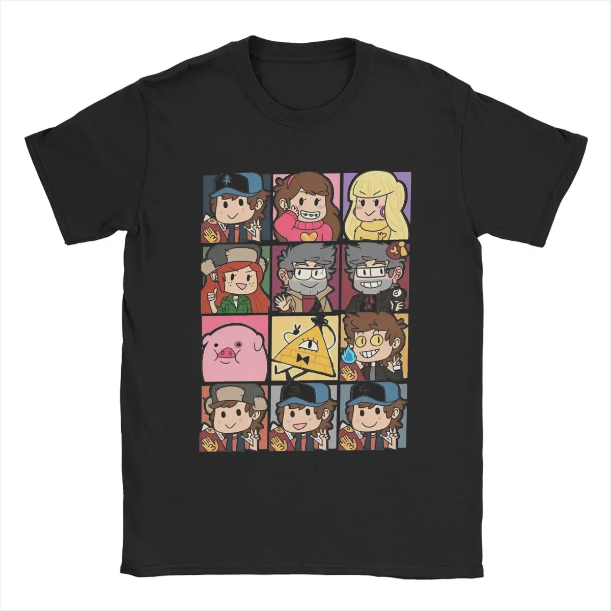 Gravitys Dipper Mabel Pines Falls 티셔츠 남성 참신 100% 코튼 티셔츠 Crewneck 반소매 티셔츠 Original merch