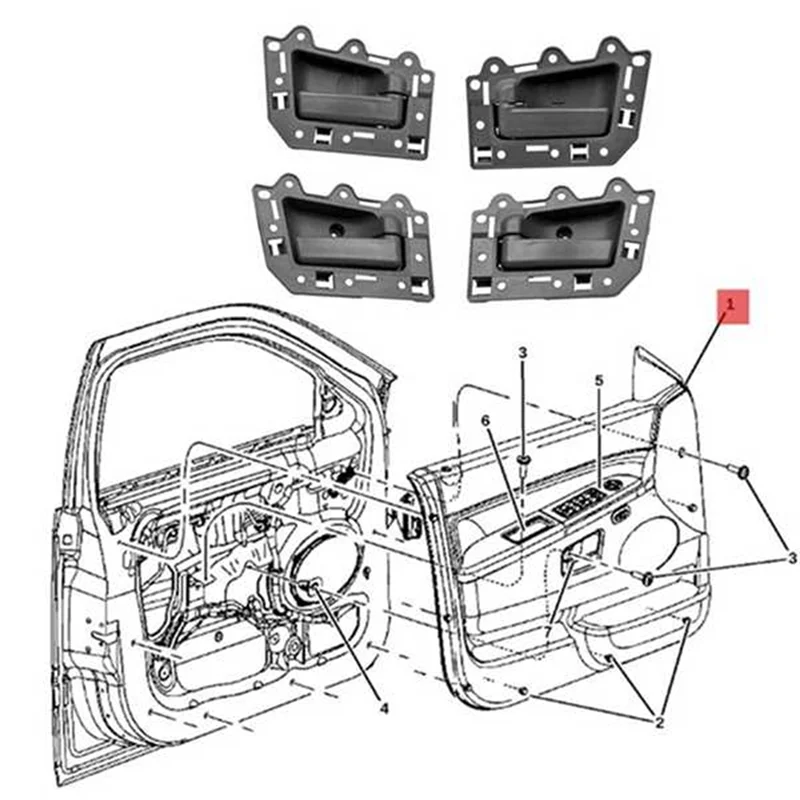 

B07A-1Set 4PCS Car Interior Door Handle For Jeep Grand Cherokee 2005-2011 1JV471J3AA 1JV461J3AA 5HR411J3AK 5HR421J3AK